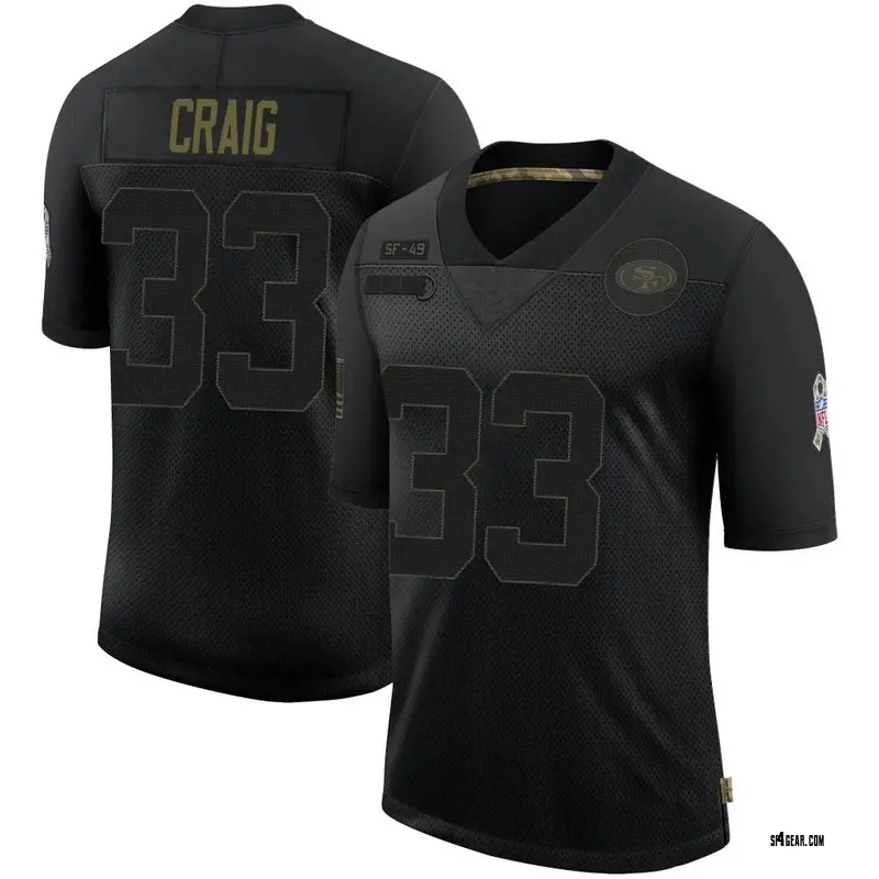 Men's Roger Craig San Francisco 49ers 2020 Salute To Service Jersey - Limited Black