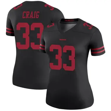 Women's Roger Craig San Francisco 49ers Color Rush Jersey - Legend Black Plus Size